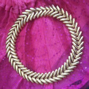 Vintage Rau Klikit Gold Tone Chunky statement choker fishbone well made quality